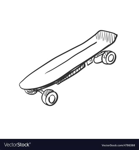 Doodle Skateboard Vector Image On Vectorstock Doodles Skateboard Tattoo Skateboard