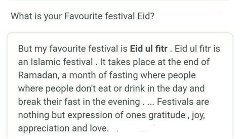 Essay On My Favorite Festival Eid Ul Fitr Brainly In