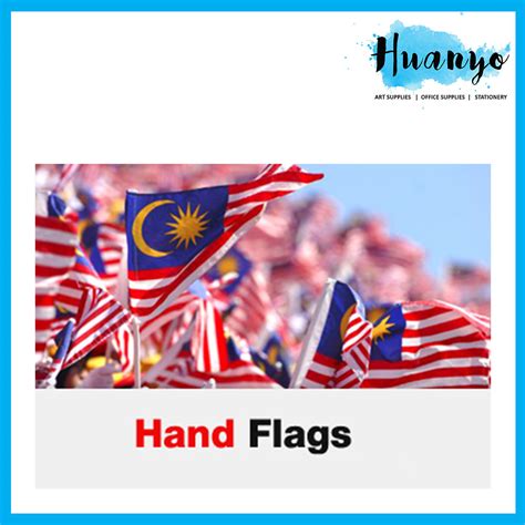 Malaysia Hand Flag Bendera Tangan Jalur Germilinag Polyester 30 X