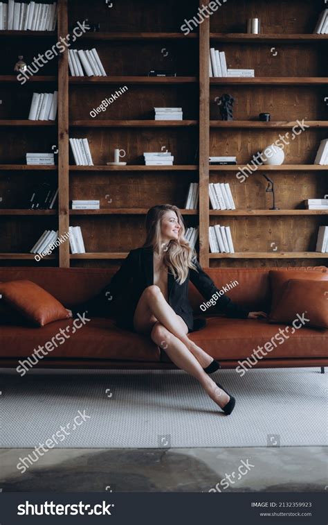 Beautiful Girl Blonde Black Suit Office Stock Photo 2132359923 Shutterstock