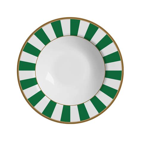 Conjunto Pratos Fundo Stripe Verde Cm Alleanza Store