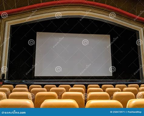 Empty Theater With Blank Movie Screen Stock Image | CartoonDealer.com ...