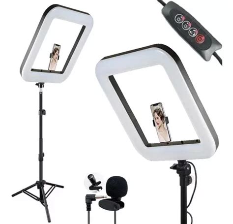 Kit Ilumina O Led Ring Light Trip Mesa Microfone Lapela