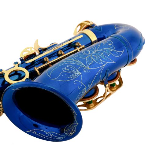 Blue Lacquer Brass Alto Saxophone Eb 2 Tone Sax Wtuner Case Carekit