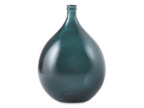 Vase Dame Jeanne En Verre Recycl L H Cm Silice Bleu Canard