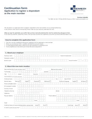 Fillable Online Continuation Form Remedi Fax Email Print PdfFiller