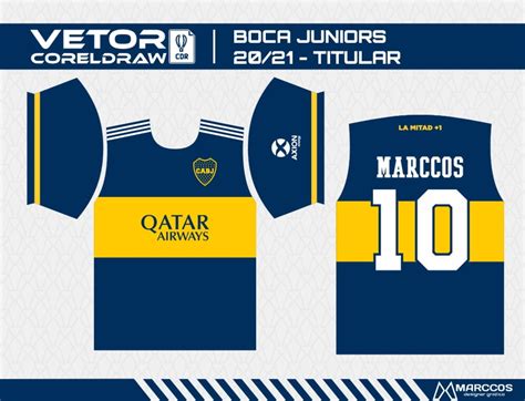 Arte Vetor Camisa Boca Juniors Titular Elo