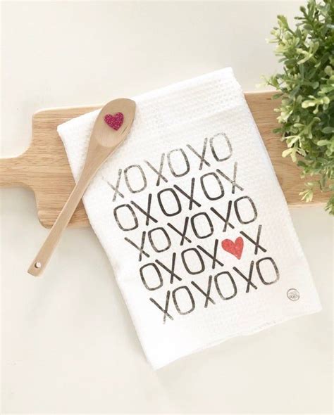 Valentine S Day Tea Towel XOXO Flour Sack Tea Towel Love Etsy