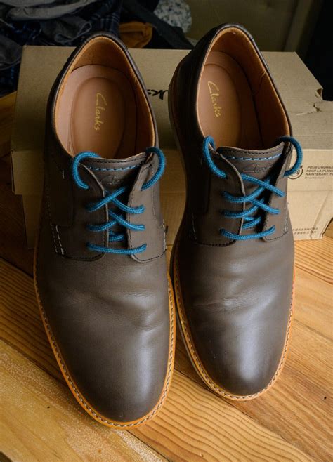 Clarks Atticus dress shoes men 10 brown blue - Gem