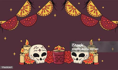 Day Of The Dead Vector Banner Stock Illustration Download Image Now