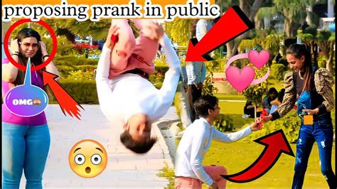 Backflip Proposing Prank 😱in Public On Cute Girl ️ Epic Reactions