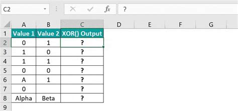 Xor Excel Function Formula Examples How To Use