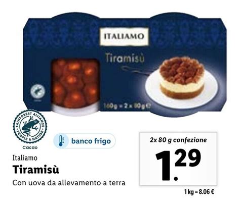 Italiamo Tiramisù 2x 80 g offerta di Lidl