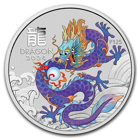 Buy Silver Lunar Purple Dragon Coin At BullionStar