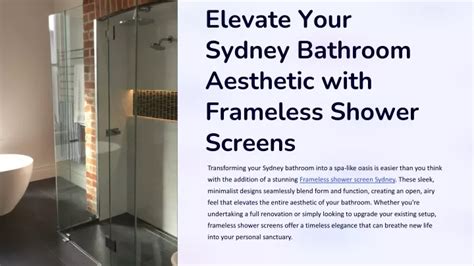 Ppt Elevate Your Sydney Bathroom Aesthetic With Frameless Shower