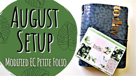 August Setup Modified Erin Condren Petite Folio Youtube