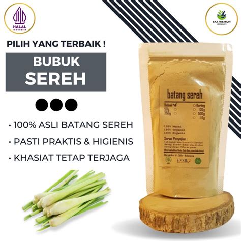 Jual Sereh Bubuk Batang Serai Kering Asli Jamu Tradisional Organik