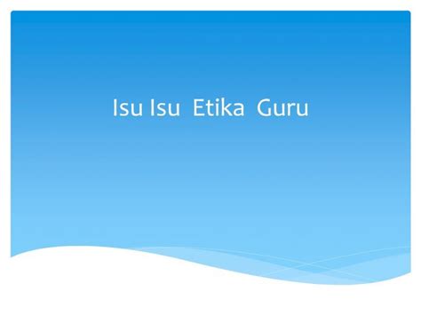 Pdf Isu Isu Etika Guru Dokumen Tips