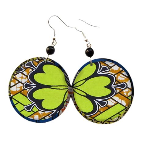 Brw Fabric Flower African Earrings Oversize Earrings Handmade Earrings African Ankara Jewelry