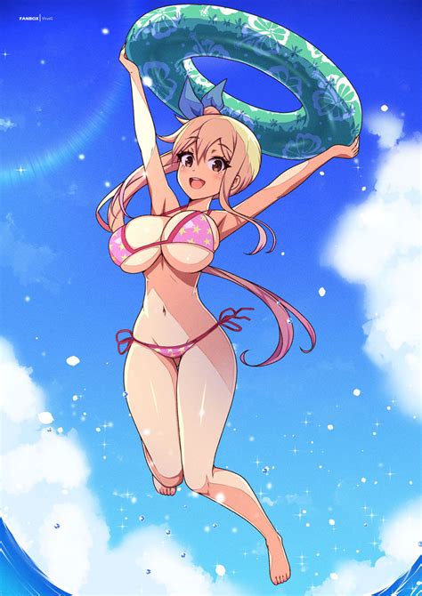 Virus G Lucy Heartfilia Fairy Tail Commentary English Commentary D Arms Up Bikini
