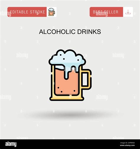 Alcoholic Drinks Simple Vector Icon Stock Vector Image And Art Alamy