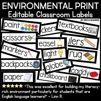 Environmental Print Classroom Labels By Erica Bohrer Tpt