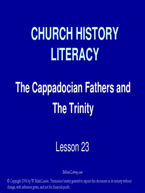 The Cappadocian Fathers and the Trinity Slides | Arianism | Athanasius ...