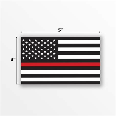 Thin Red Line Flag Decal Sticker 5 Inches By 3 Inches Etsy