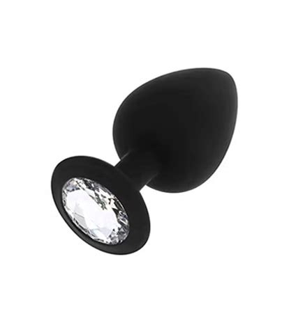 Plug Anal Negro Con Diamante Talla L
