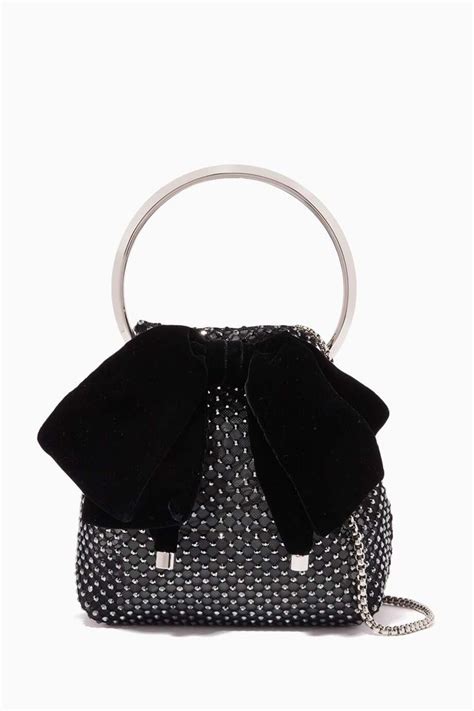 Shop Jimmy Choo Black Bon Bon Bag In Crystal Mesh For Women Ounass