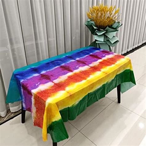 Amazon LOONELO 3pcs Tie Dye Tablecloth Hippie Plastic Table Cover