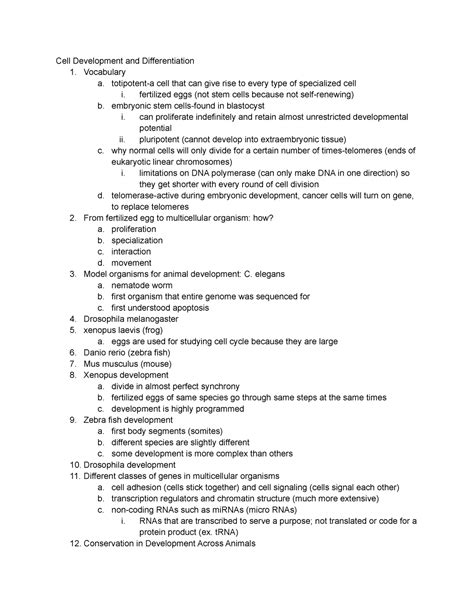 Cell Developmentand Differentiation - Cell Development and ...