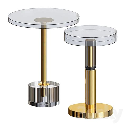 John Richard Collection Crystal And Brass Martini Side Table 3DModel