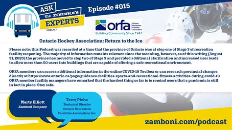 Ask The Zamboni Experts Podcast Episode Oha Return To The Ice