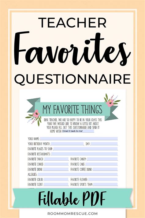 Teacher Favorites Free Printable Web Grab Our My Teachers Favorite