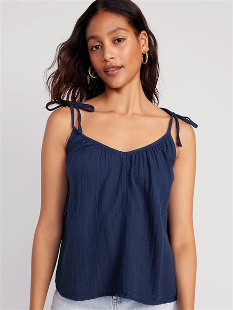 Old Navy Tie Shoulder Double Weave Cami Swing Top For Women