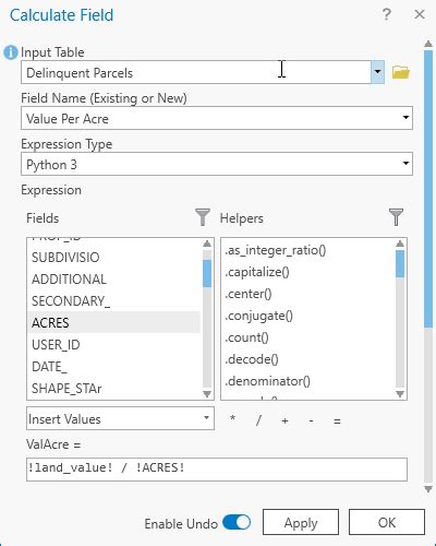 Calculating Attribute Values In Arcgis Pro With The Calculate Field