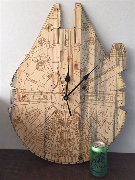 Over Sized Star Wars Millennium Falcon Artisan Laser Engraved Clock