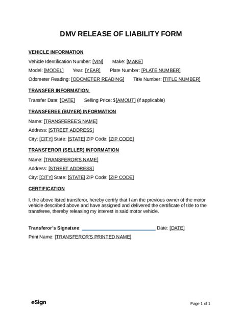 Dmv Release Of Liability Doc Template Pdffiller