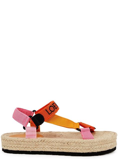 Loewe X Paula S Ibiza Logo Canvas Espadrille Sandals In Pink Lyst Uk