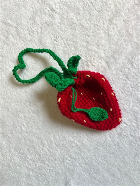 Crochet Strawberry Pouch Pattern Etsy