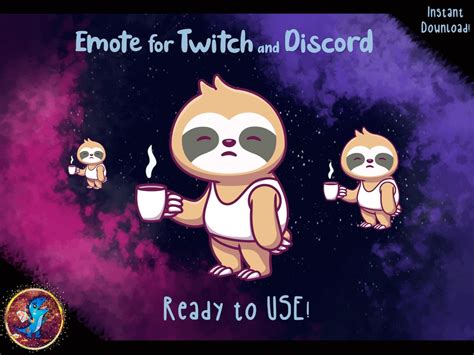 Kaffee Faultier Emote F R Twitch Oder Zwietracht Etsy Schweiz