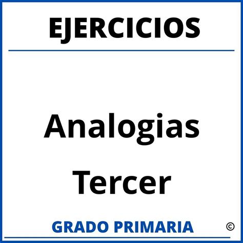 Ejercicios De Analogias Para Tercer Grado Hot Sex Picture