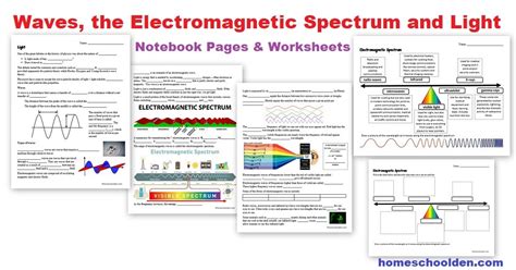 Waves The Electromagnetic Spectrum And Light Worksheets Homeschool Den