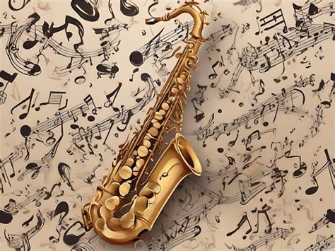 Premium Ai Image Beautiful Classic Saxophone With Music Notes