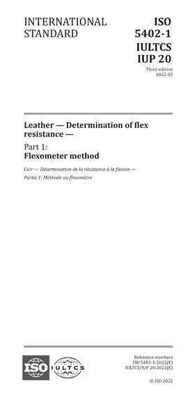 ISO 5402 1 2022 Leather Determination Of Flex Resistance Part 1