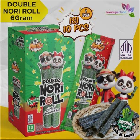 Jual Snack Double Nori Roll Grilled Seaweed Roll 1 Box Isi 10Pcs