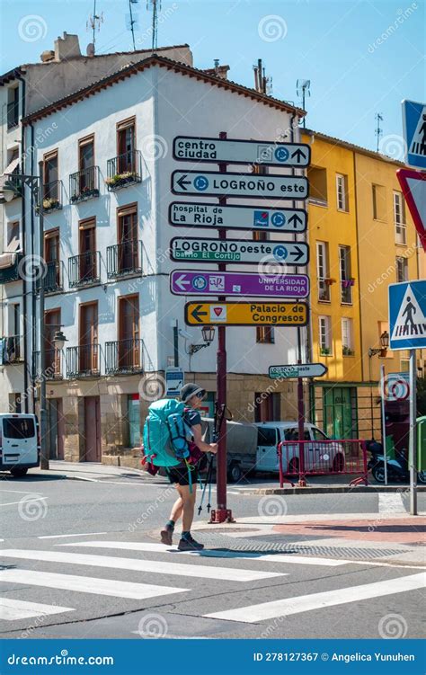 A Pilgrim Walking The Camino De Santiago Editorial Photo