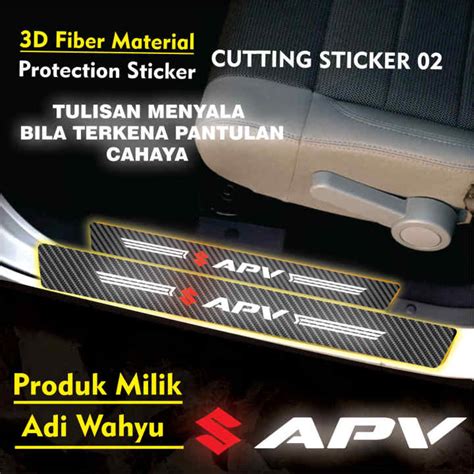 Sill Plate Carbon D Mobil Apv Sticker Karbon D Pelindung Bumper