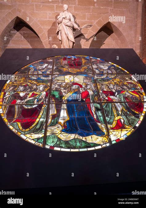 Stained Glass Window Inside The Restored Historic Cathedral Church Of